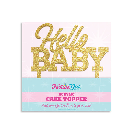 Acrylic Cake Topper - "Hello Baby"
