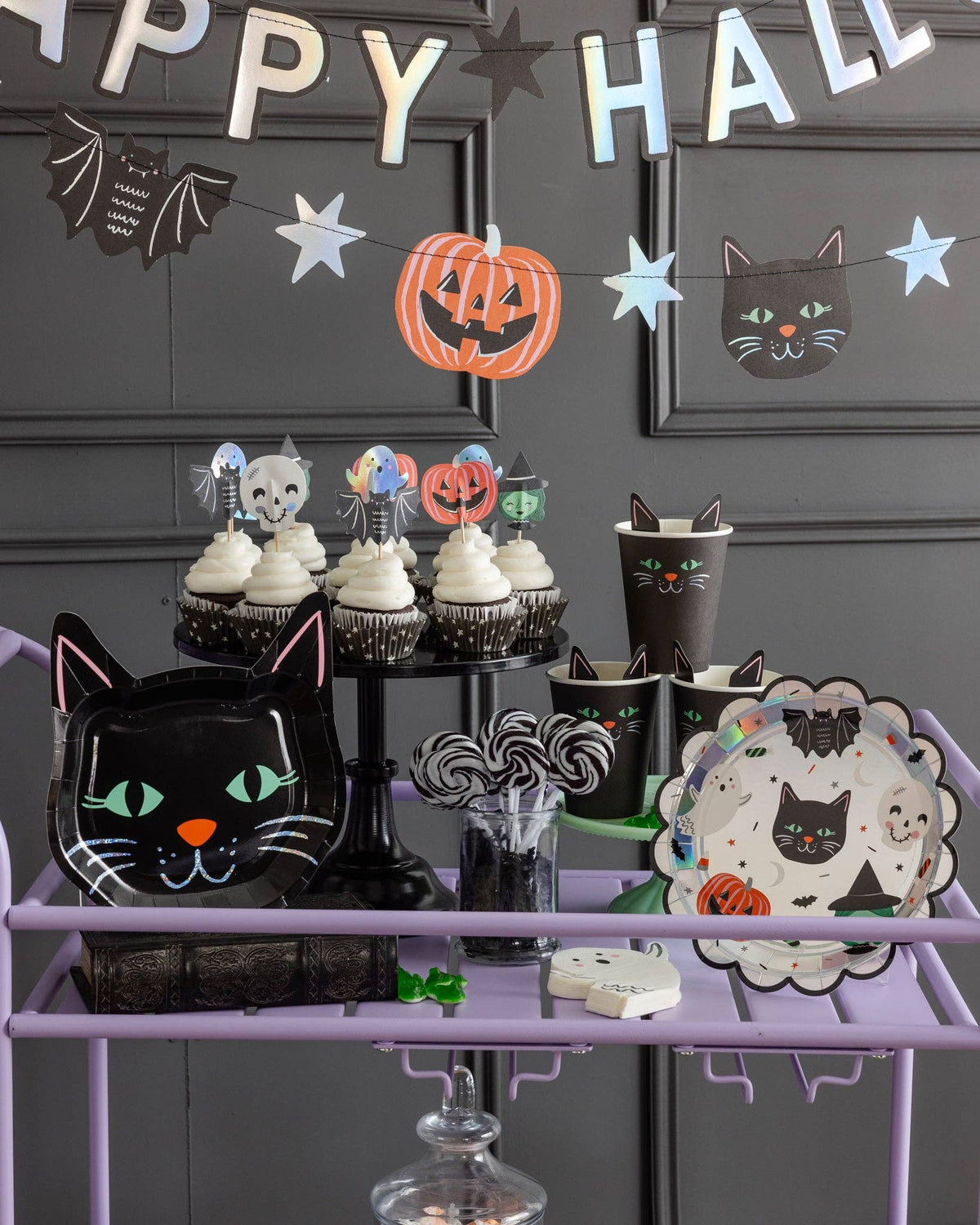 Spooky Cat Paper Plate - 9"