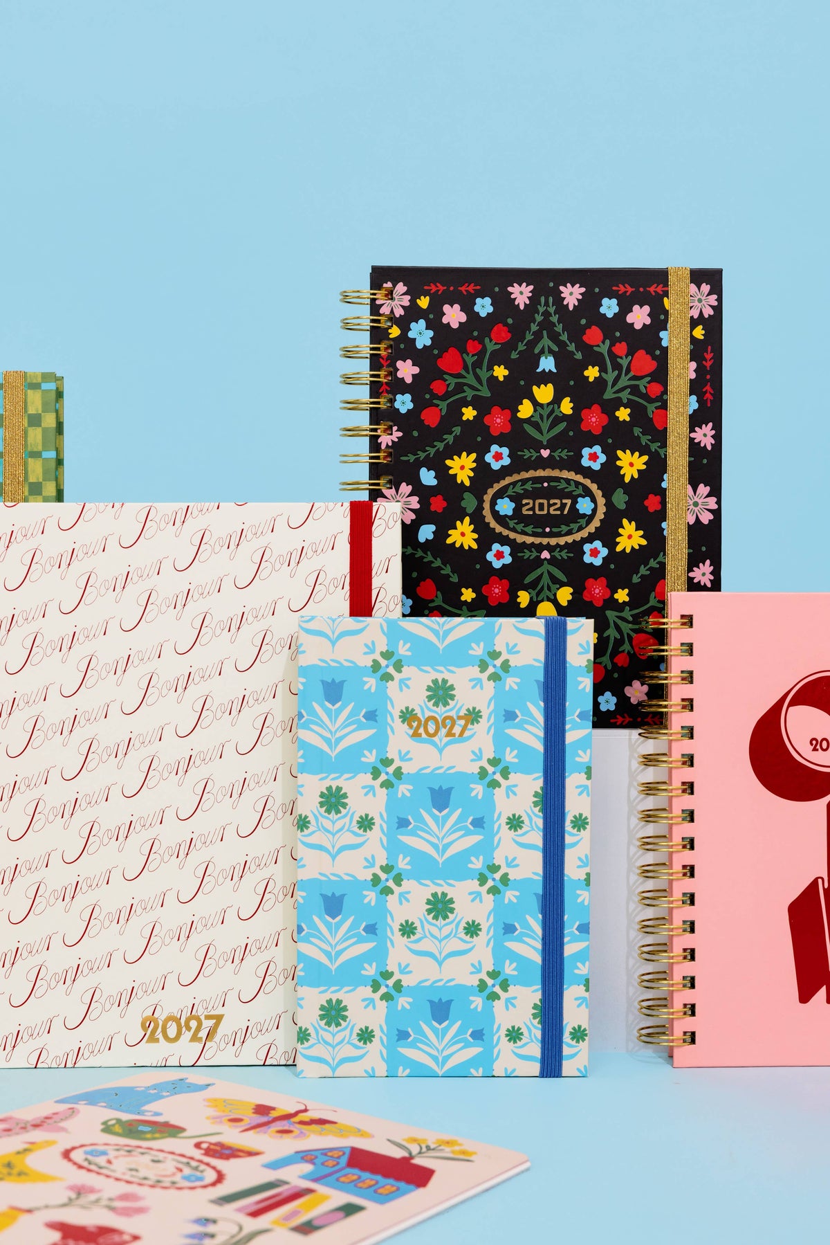 12 Month Classic Planner, Blue Tile Floral