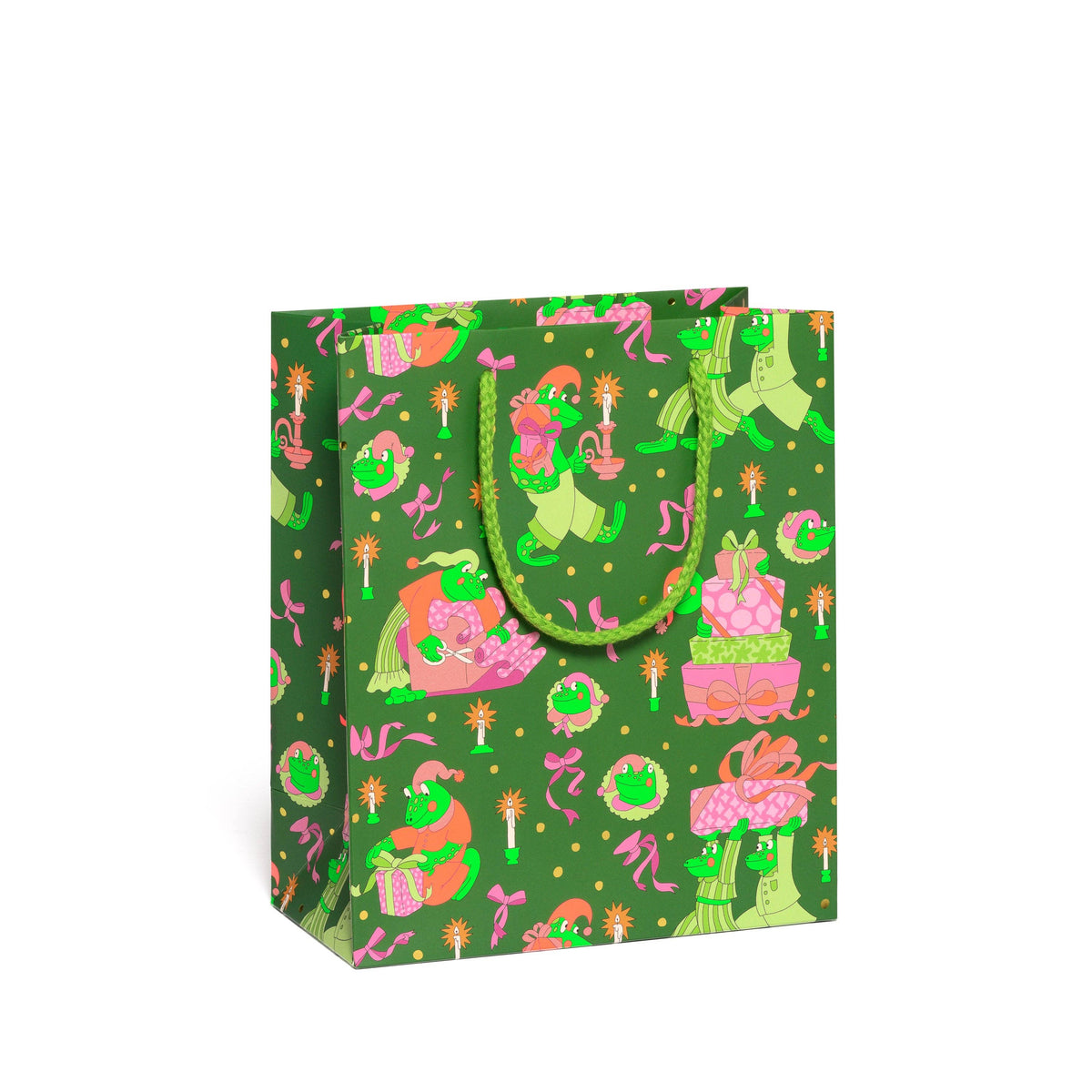 Frog Christmas medium gift bag
