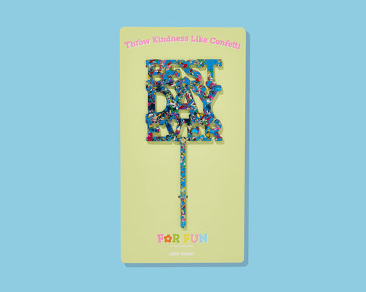 Glitter Cake Topper - "Best Day Ever"