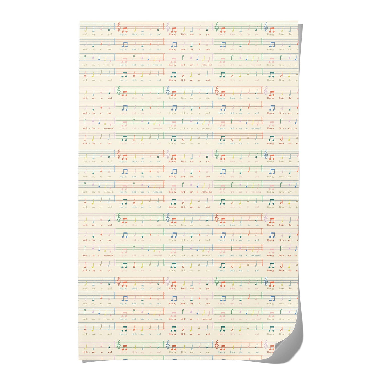 Birthday Song birthday wrapping paper: Flat sheets