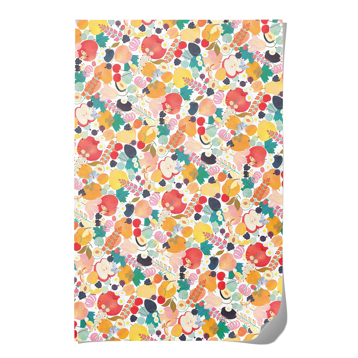 Fruits and Florals wrapping paper: Flat sheets