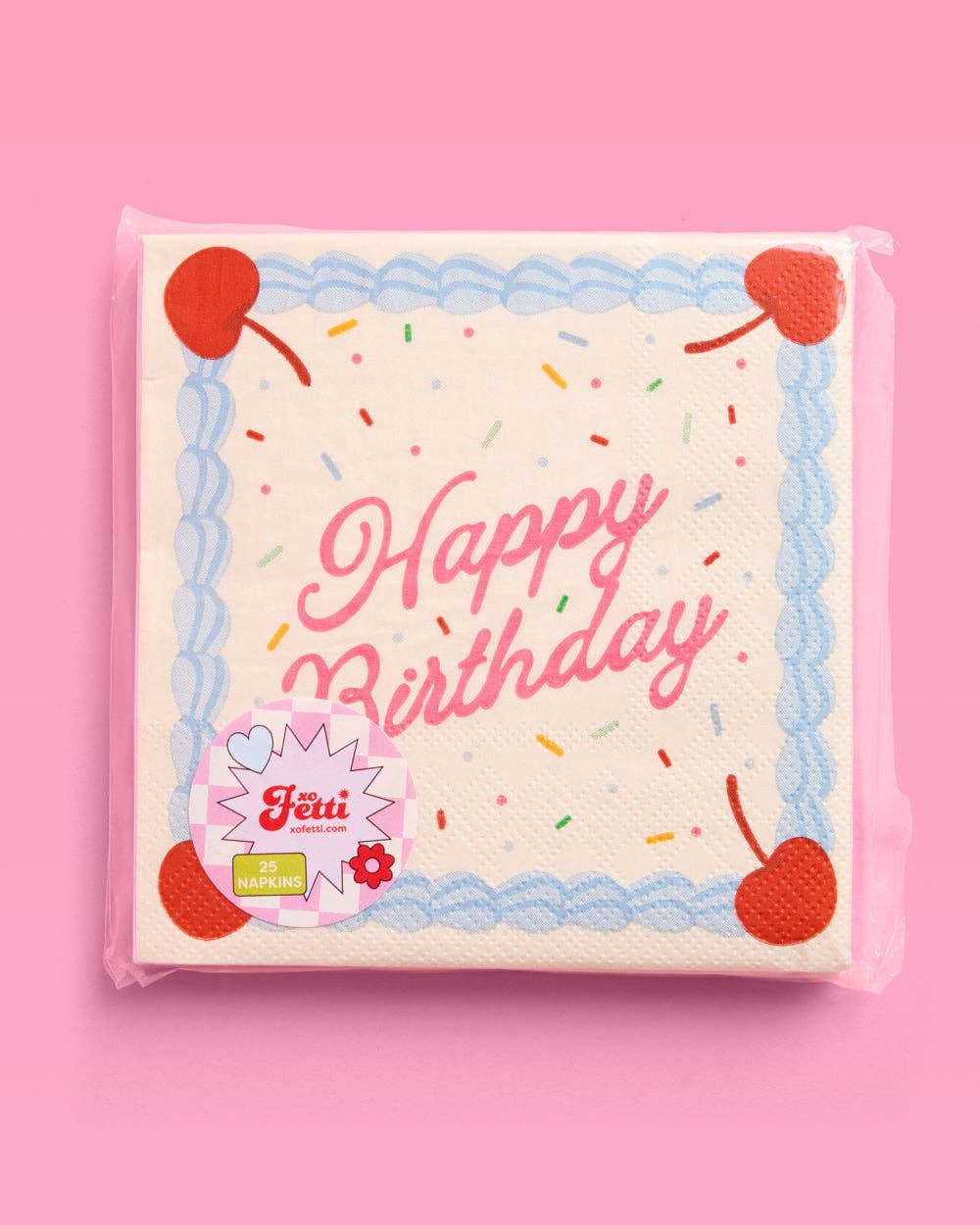 Happy Birthday Napkins | sprinkles, cake, cherry, party