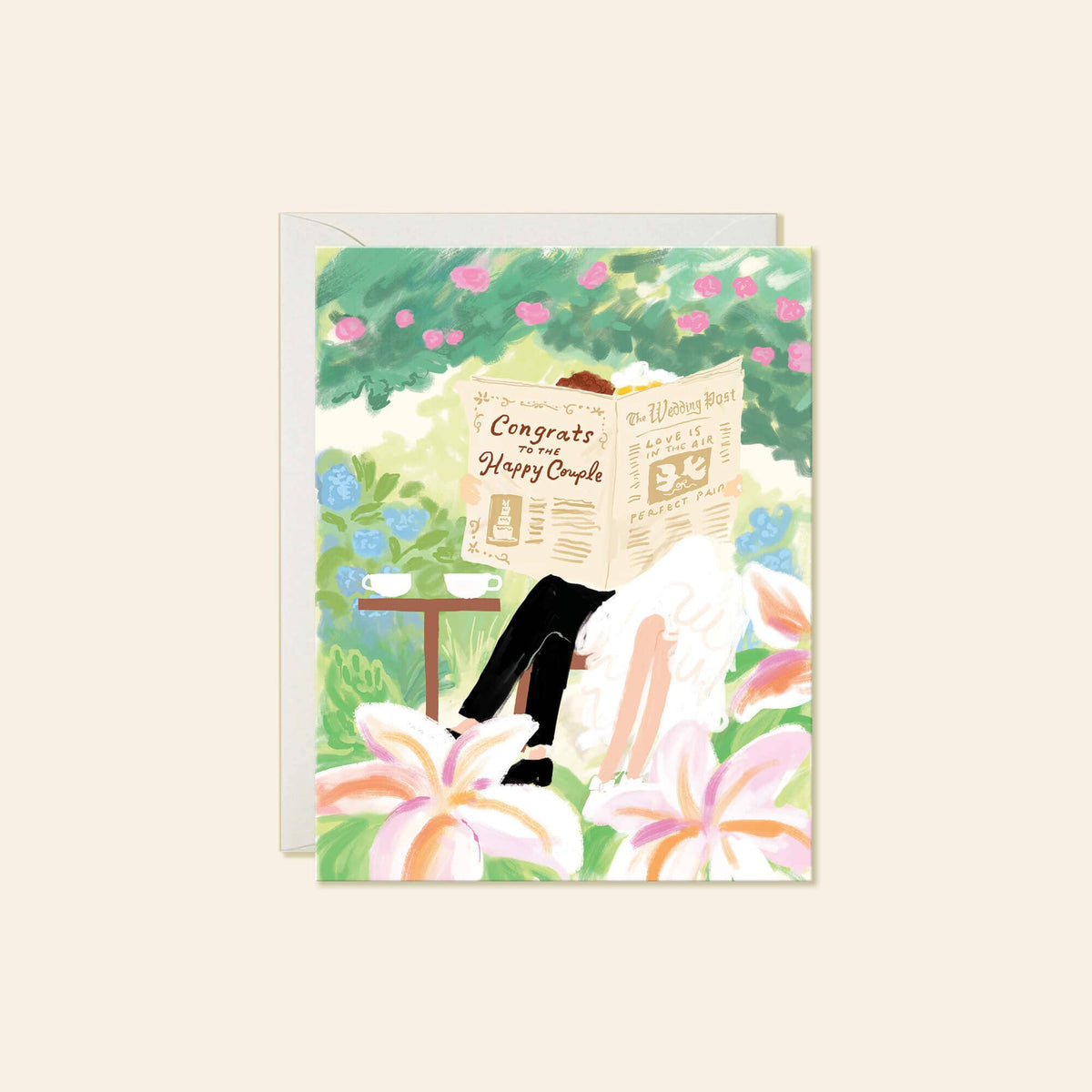 Wedding Newspaper – Elegant Wedding Congratulations Card