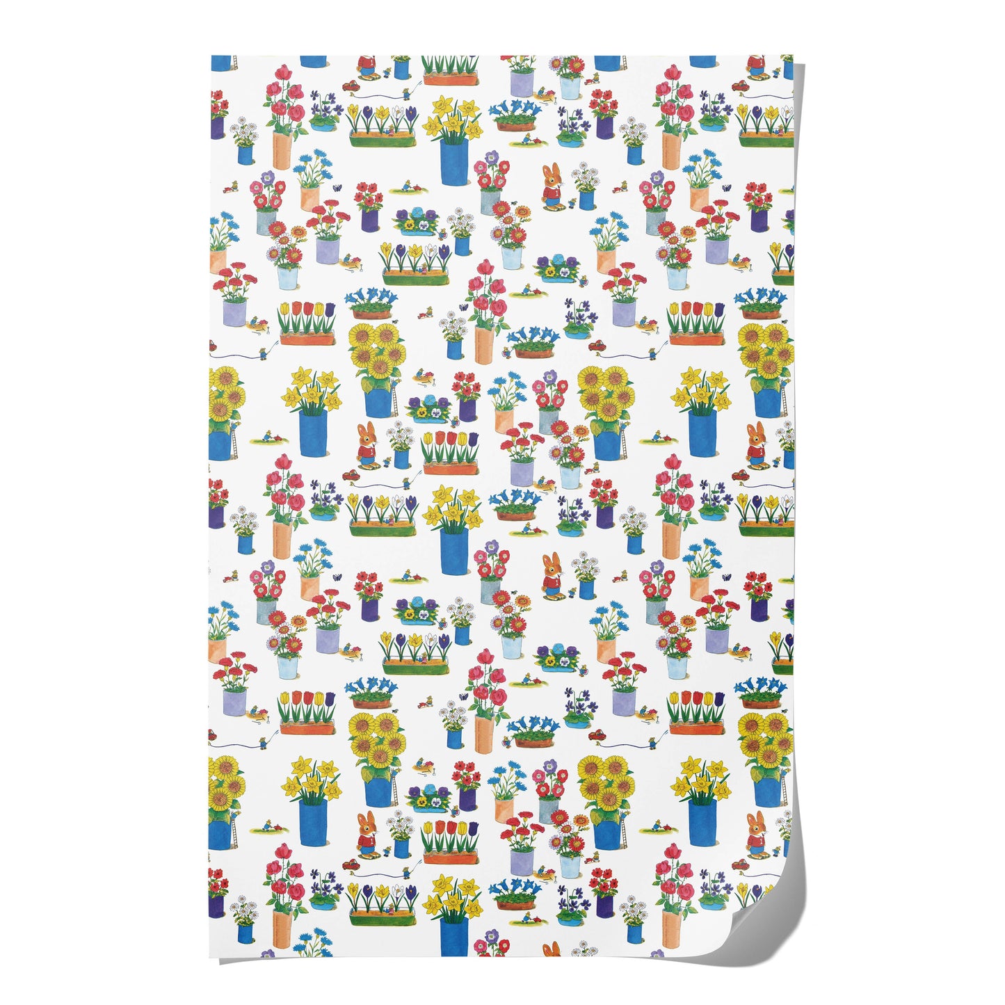 Richard Scarry Busytown Flowers wrapping paper