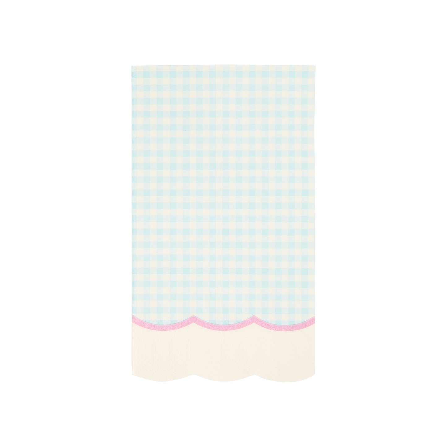 Gingham Scallop Fringe Paper Dinner Napkin Set