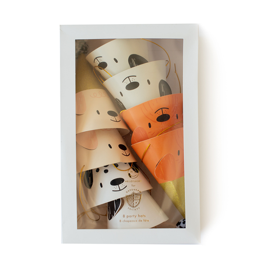 Bow Wow Party Hats - 8 Pk