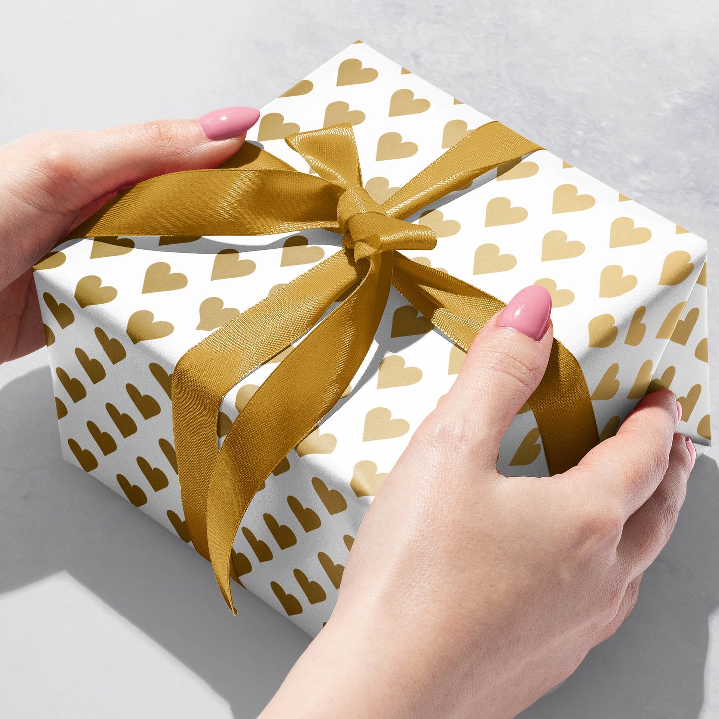 Golden Hearts - Gift Wrap Roll