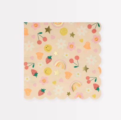 Happy Face Icons Napkins - Large