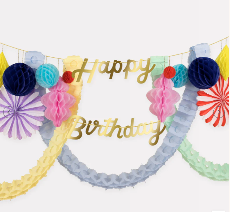 Happy Birthday Honeycomb Garland