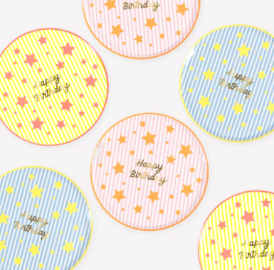 Bright Star Happy Birthday Side Plates