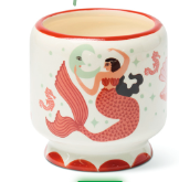 Ginger & Teak Handpainted "Mermaid and Moon" Ceramic Candle