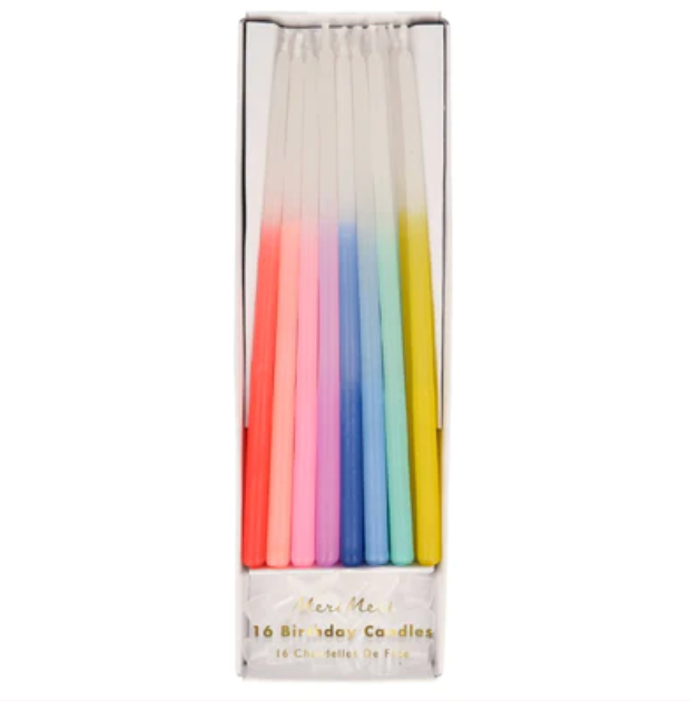 Rainbow Dipped Tapered Candles