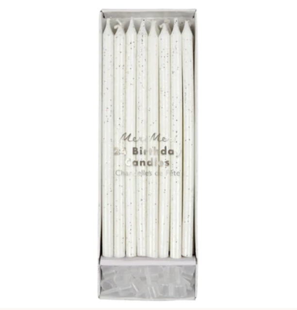 Silver Glitter Candles