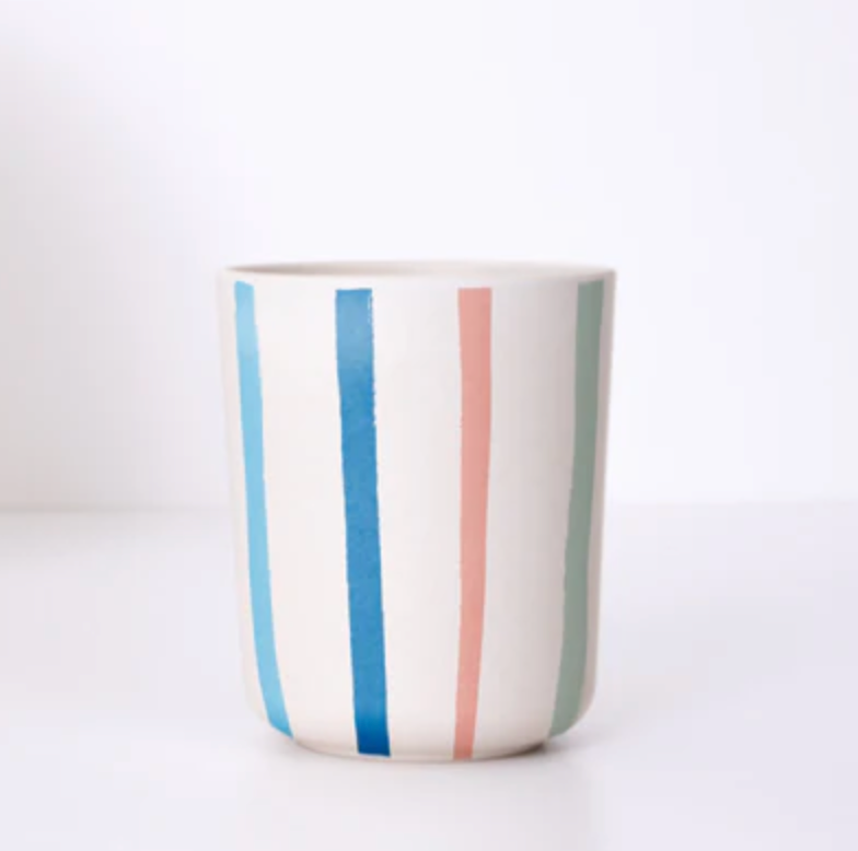 Bright Stripe Reusable Bamboo Cups