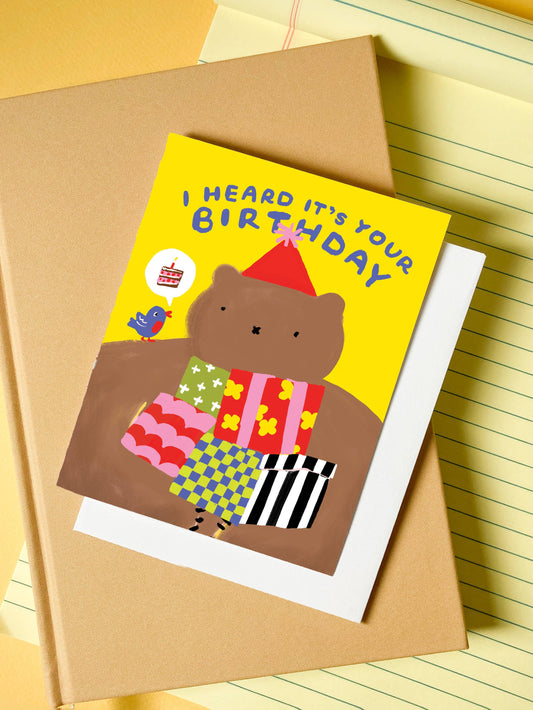 Birdie Bear Birthday – Woodland Pun Birthday Card