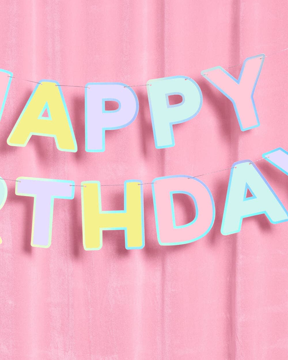 Happy Birthday Banner | pastel, iridescent, party