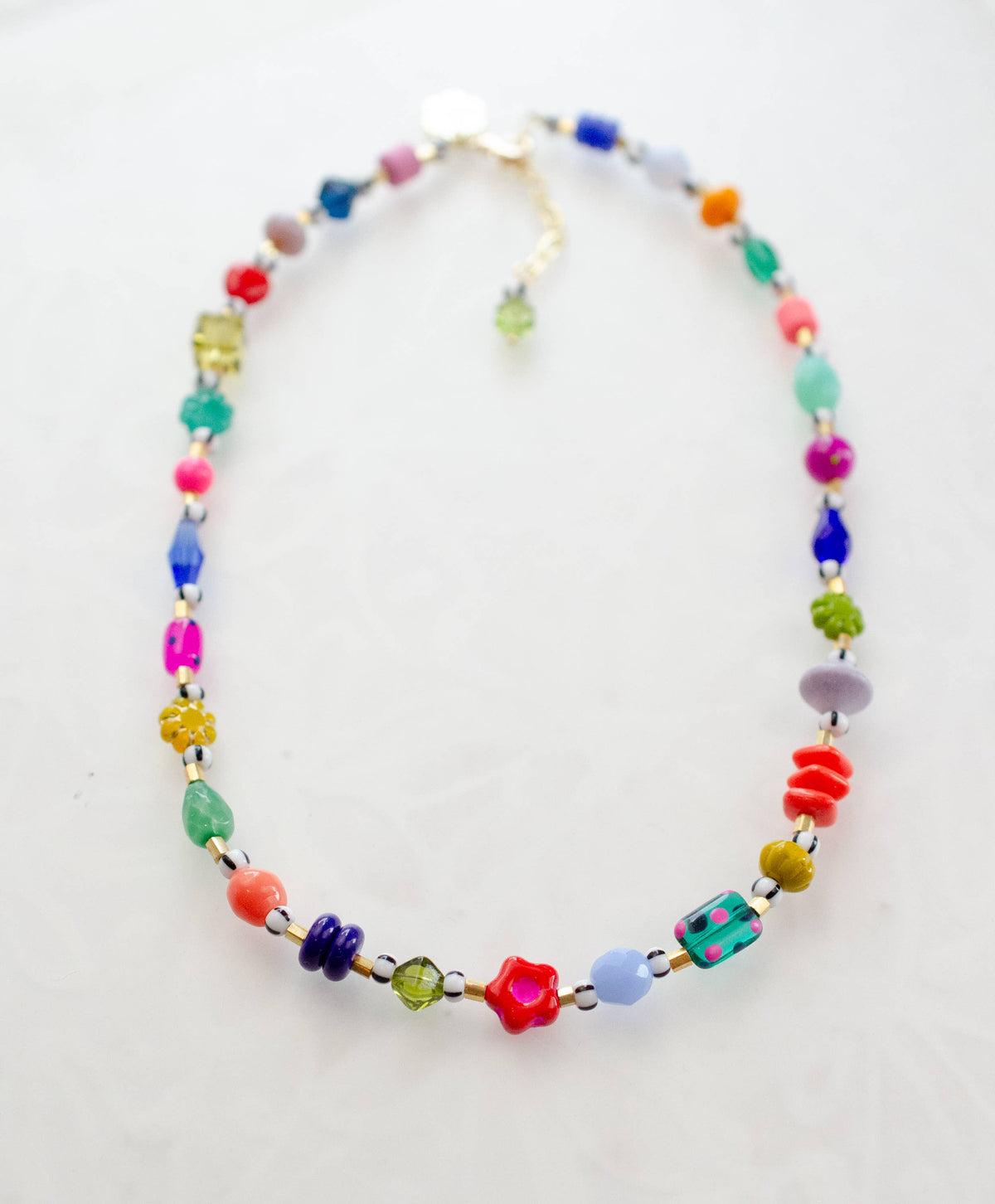 Colorful Beaded Flower Necklace