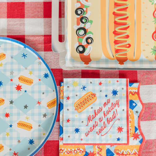 Patriotic Hot Dog Cocktail Napkins