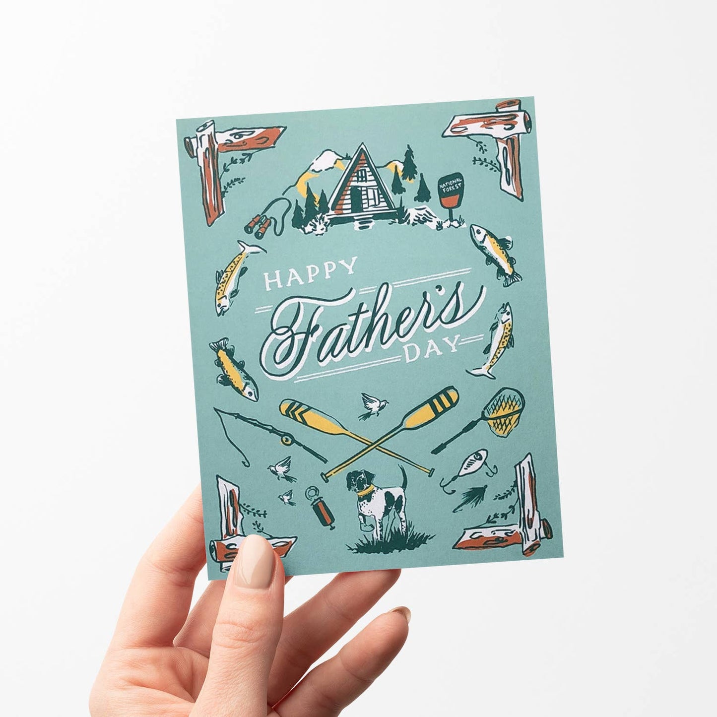 Outdoorsman Father's Day Greeting Card: A2 Folded Card (4.25"x5.5")