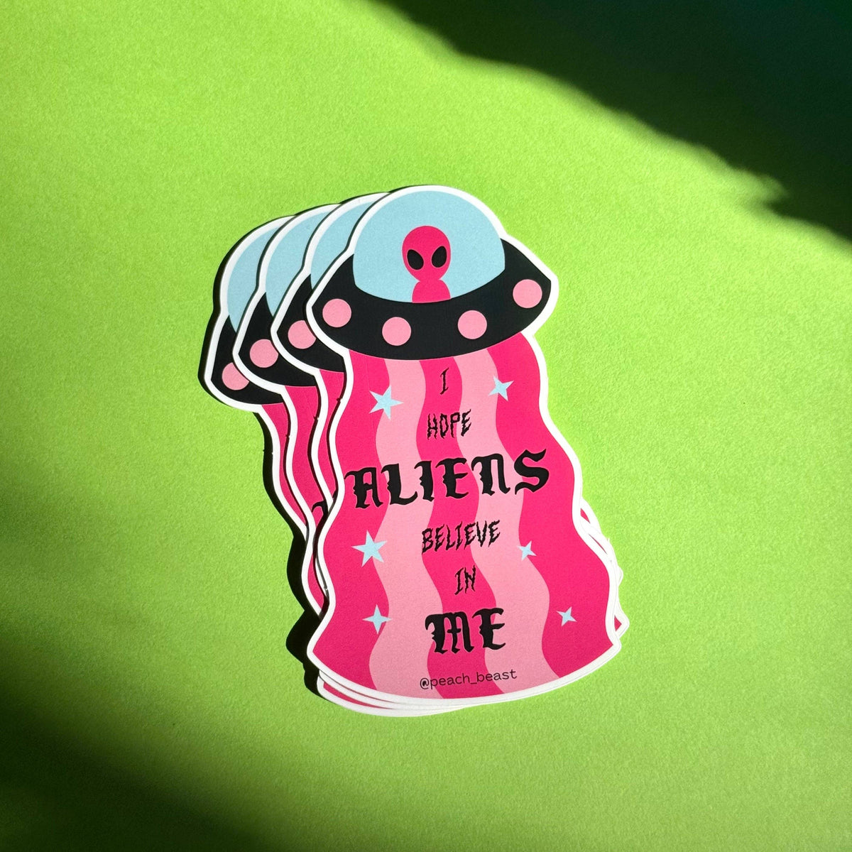 Aliens UFO Sticker