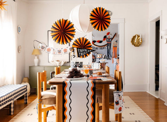 Orange and Black Large Tissue Fans