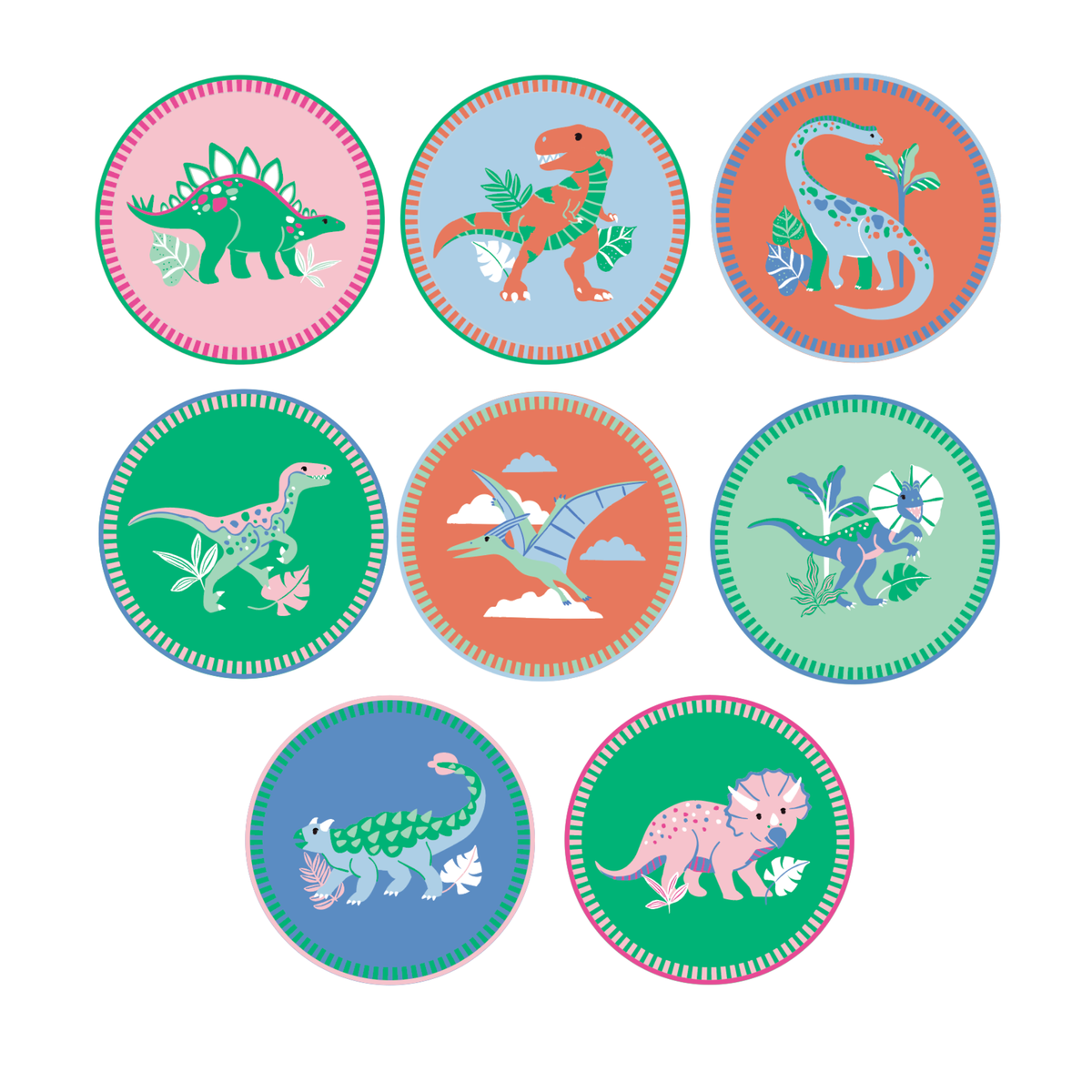 Wild Dinosaur Small Party Plates (Set of 8)