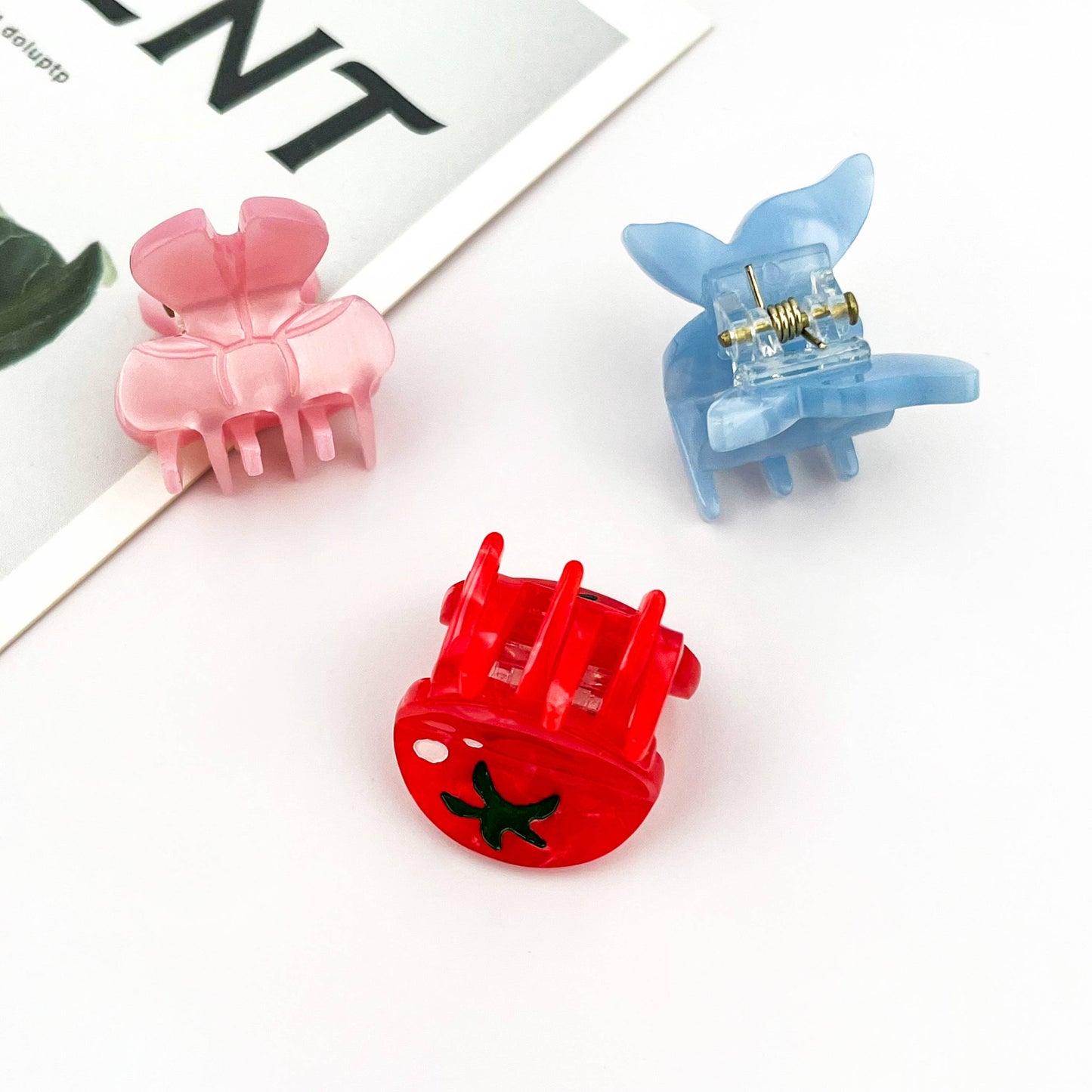 Mini Pepper Strawberry Tomato Claw Clip Summer Fruit: Red
