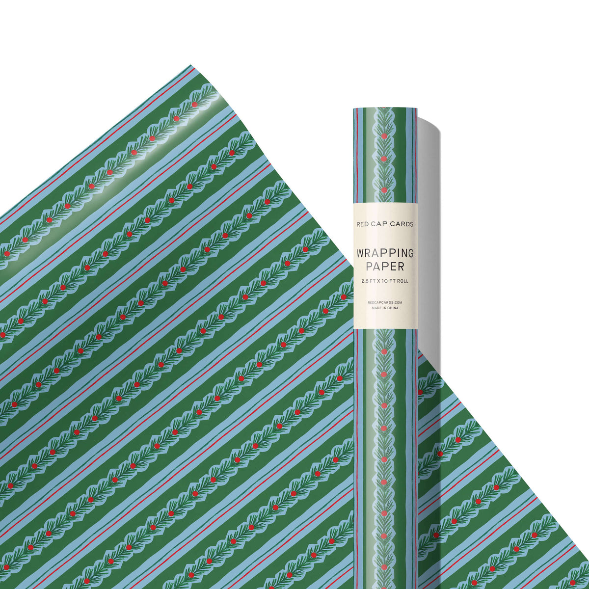 Cedar and Berry Stripe 10 ft wrap roll: 10 ft Roll