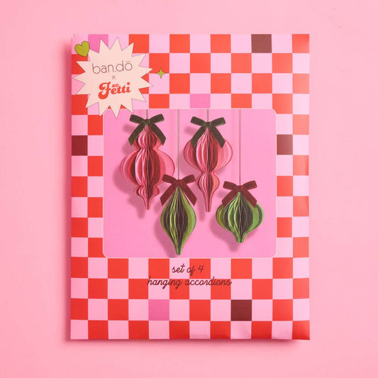 Xo, Fetti x ban.do Hanging Paper Accordion Ornaments 4PK