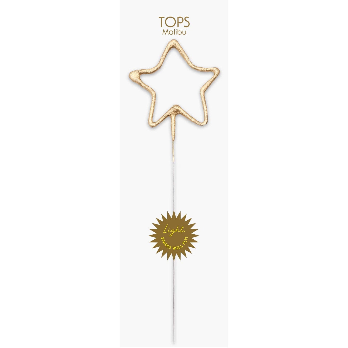 8" Big Gold Star Sparkler Wand