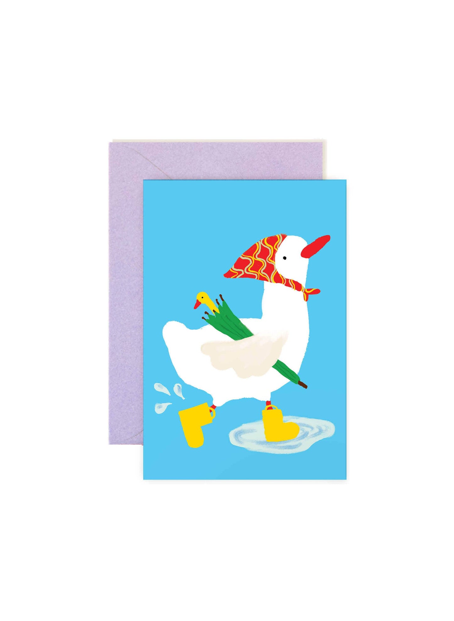 Rainy Duck – Whimsical Mini Note Card