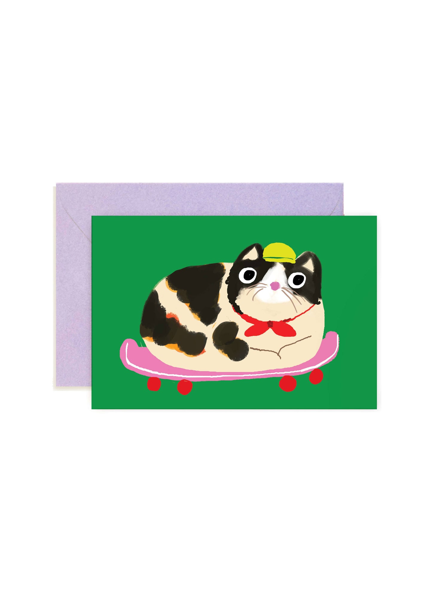 Cat Loaf Skateboard – Cute Cat Mini Note Card