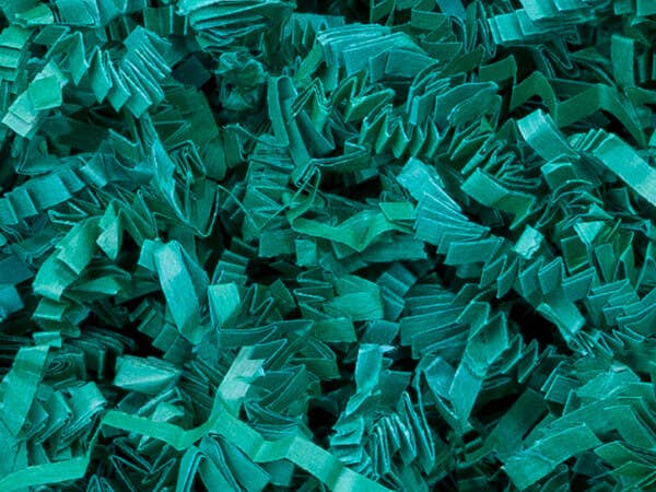 Crinkle Cut Paper Shred Small Packs: 1 Pack / 8 oz Bag / White & Iridescent