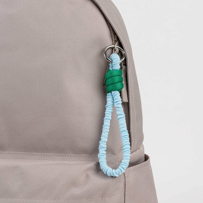 Ruffle Loop Keychain: Kelly Stone Blue