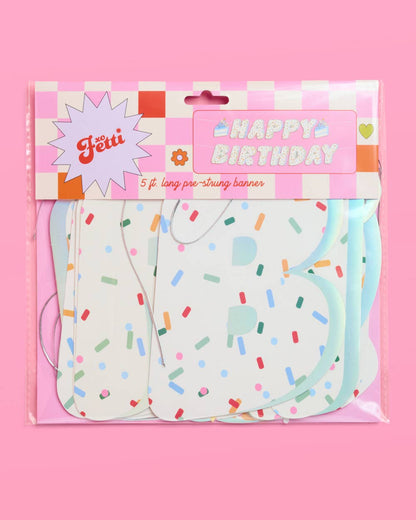 Sprinkles Birthday Banner | confetti, iridescent, party