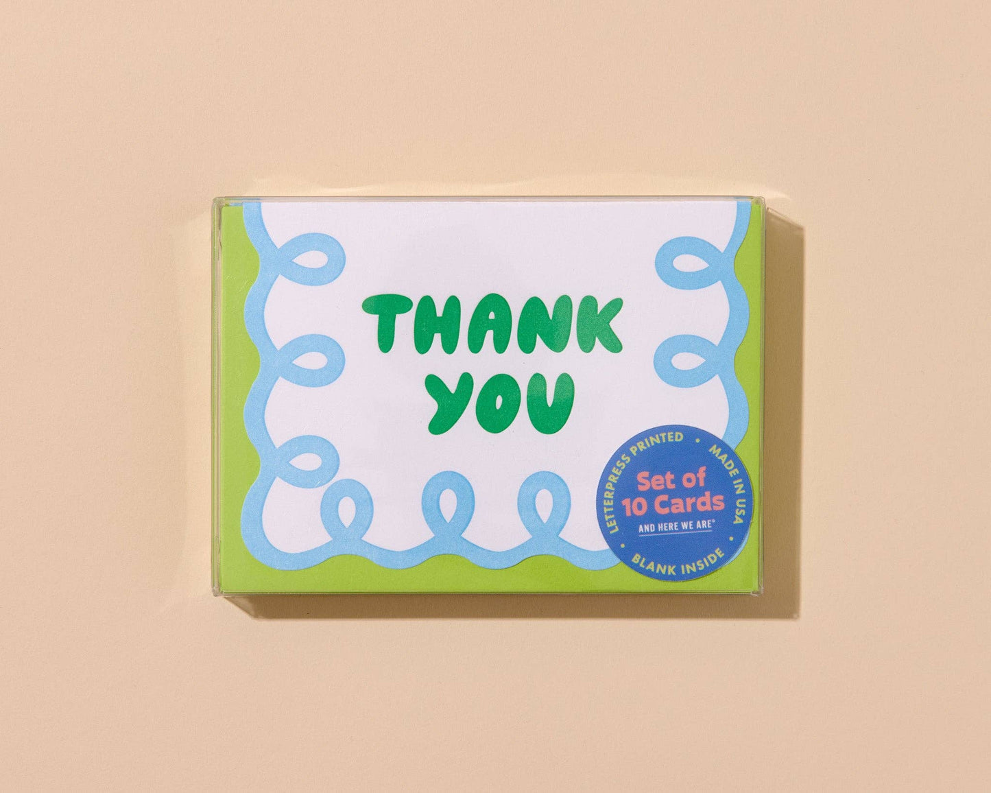 Box Set—Letterpress Scallop Thank You Notecard—Coquette B/G