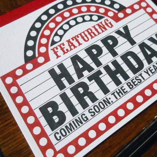 Birthday Marquee Letterpress Card