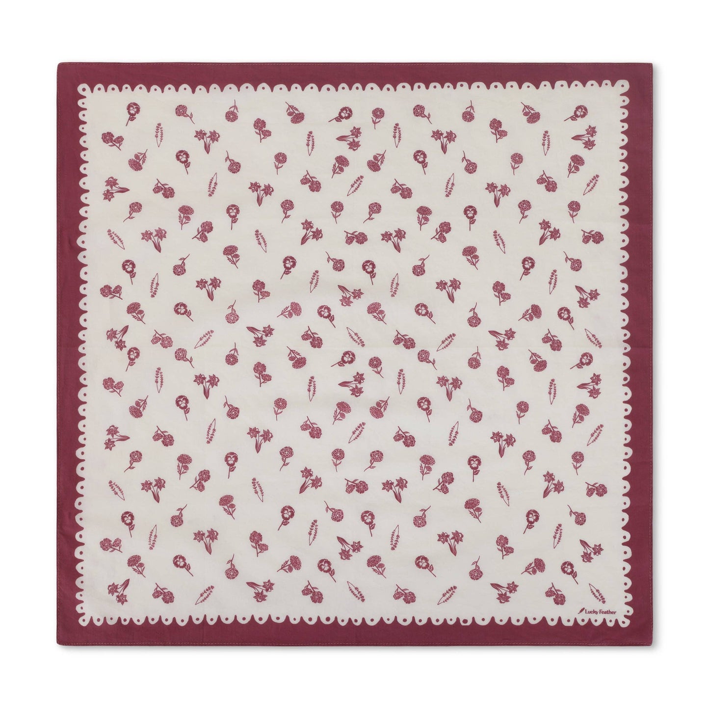 Happiness Bandanas - Deep Purple/Ivory Floral - Dream