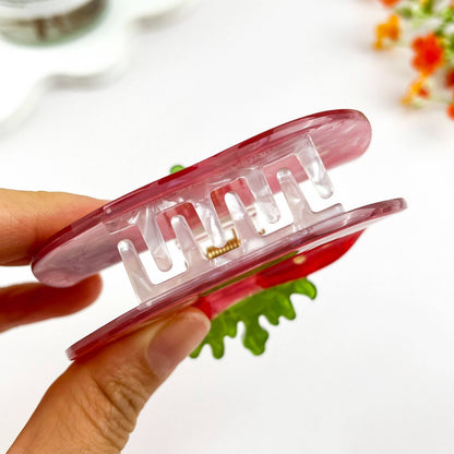 Half Tomato Print Acetate Claw Clip Fresh Summer Style: Red