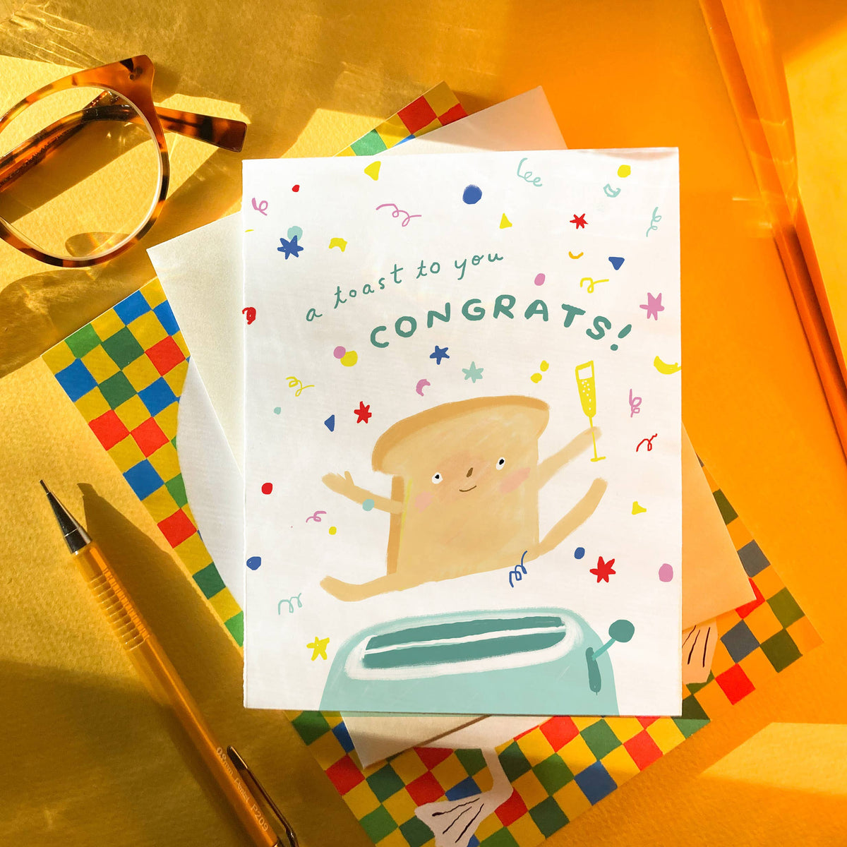 Toast Congrats – Food Pun Congratulations Card