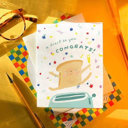 Toast Congrats – Food Pun Congratulations Card