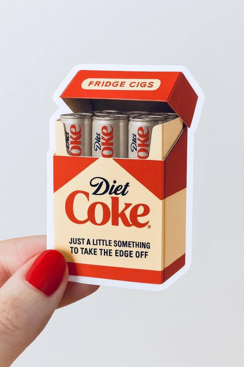 Diet Coke Fridge Cigs Sticker - Matte Vinyl: Vinyl sticker