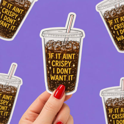 Funny Crispy Diet Coke sticker - Matte Vinyl: Vinyl sticker