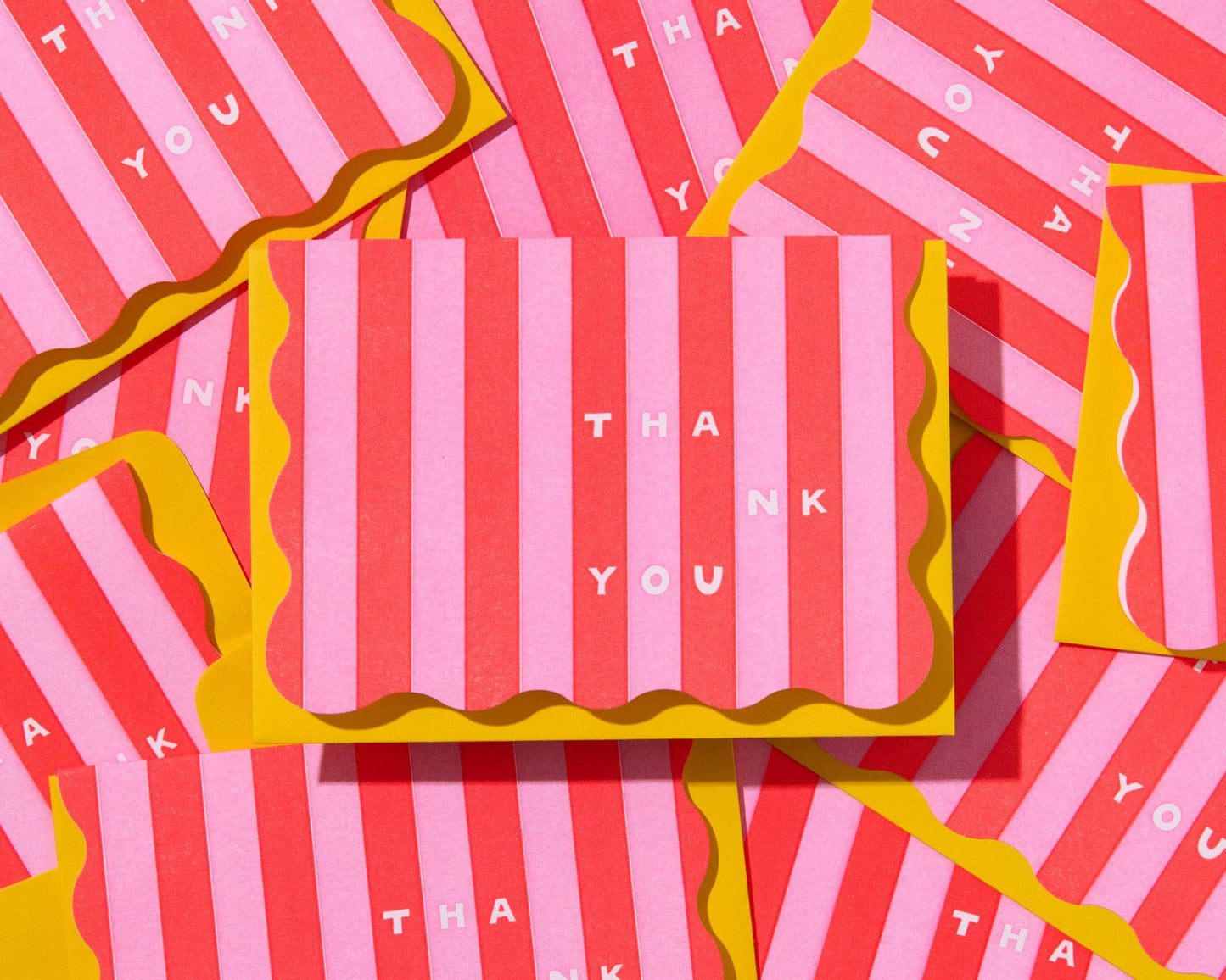 Box Set—Letterpress Thank You Notecards—Cabana Stripe RP