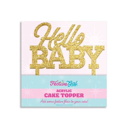Acrylic Cake Topper - "Hello Baby"