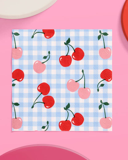 Cherry Napkins | red cherry party coquette summer girly