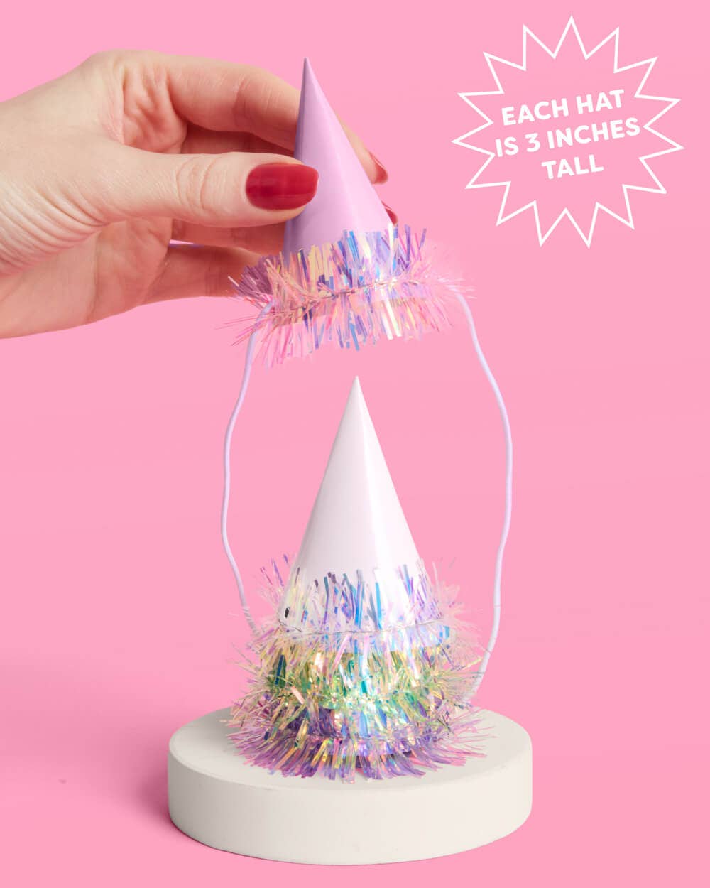 Mini Party Hat Set of 10 | Iridescent foil cute party decor