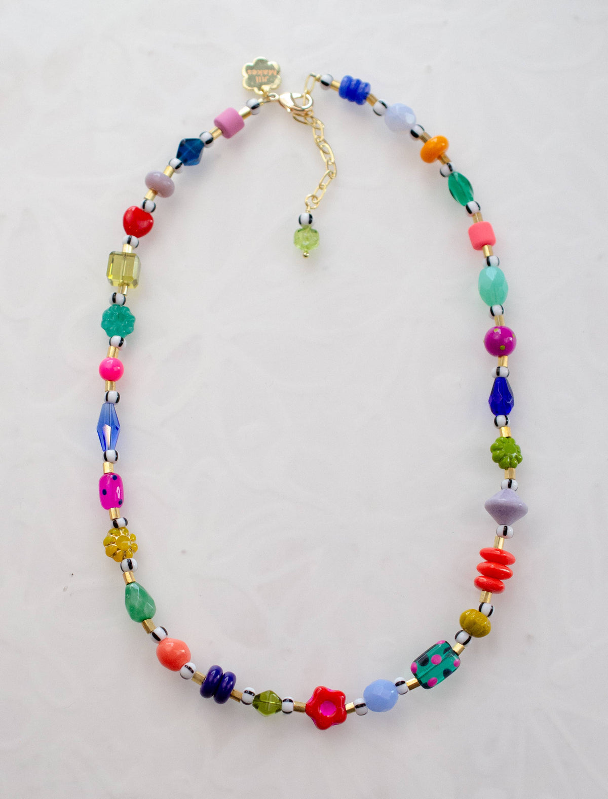 Colorful Beaded Flower Necklace